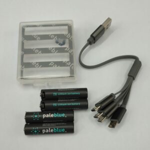Pale Blue AAA USB Rechargeable Batteries