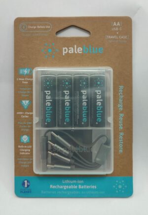 Pale Blue AA USB Rechargeable Batteries